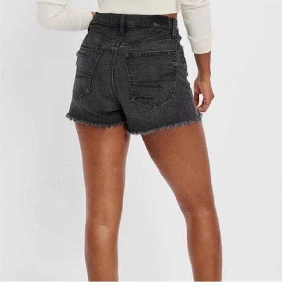 American Eagle NWT High Rise 90s Boyfriend Short Black Size 8 - Picture 2 of 7